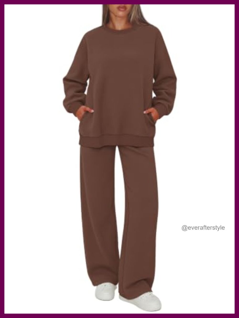 Women's Sweatsuit Set Fleece Lounge Two Piece Outfit with Pockets